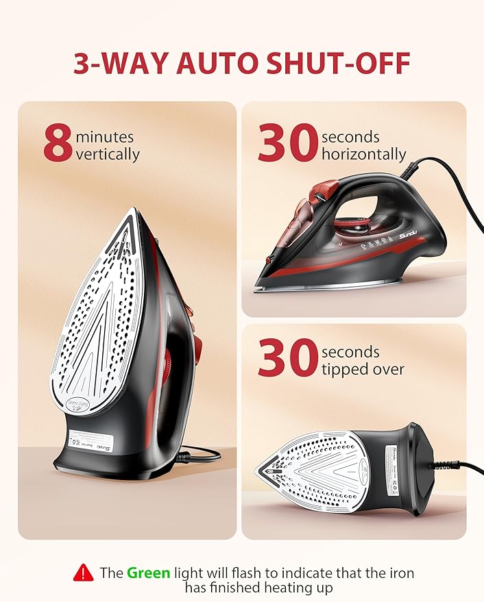 Irons Steamer for Clothes, 1500W Iron - Image 5