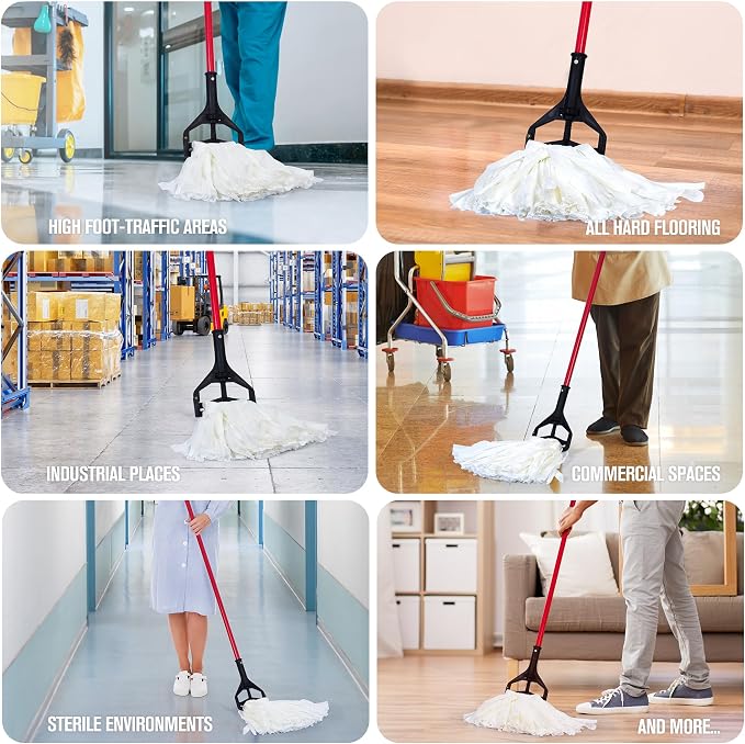 MATTHEW CLEANING Looped-Open Disposable Industrial Wet Mop Head 1.25'' - Image 5