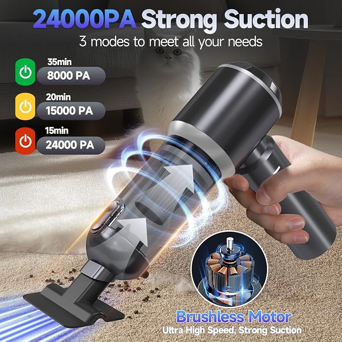 Car Vacuum Portable Cordless, Small Handheld Vacuum Cleaner - Image 2