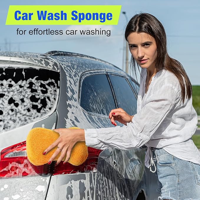 12 Pack Microfiber Car Wash Sponge 9" x 4.3" Large Sponges Two-Sided - Image 5
