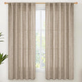 YoungsTex Dark Oatmeal Linen Curtains 63 Inch Length by YoungsTex