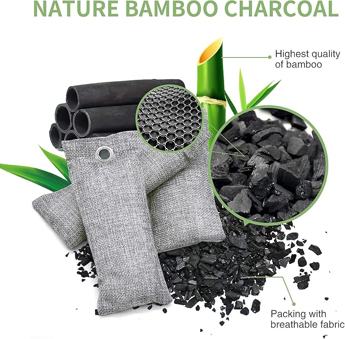 12 Pack Bamboo Air Purifying Bag, Activated Charcoal Bags Odor Absorber - Image 2