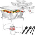 Complete Chafing Dish Buffet Set Disposable Catering Supplies- Includes Serving by StockYourHome