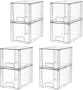 Vtopmart 8 Pack Large Stackable Storage Drawers, Easily Assemble by Vtopmart