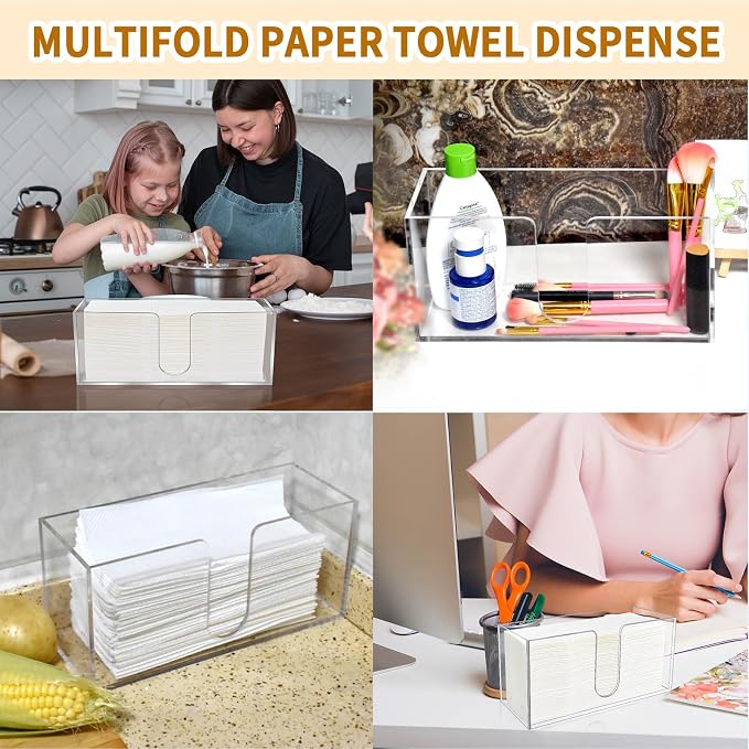 2Pack Acrylic Countertop Paper Towel Holder, Paper Towel Dispenser - Image 7