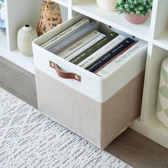 OrganiHaus 11x11 Fabric Cubes Storage Bins Set of 4, Foldable Collapsible - Image 5