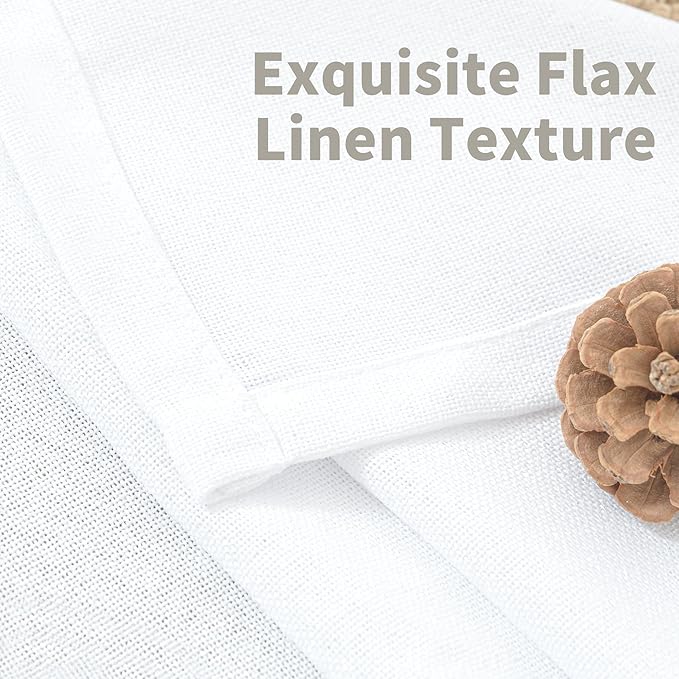 YoungsTex White Linen Curtains 78 Inch Length - Image 4