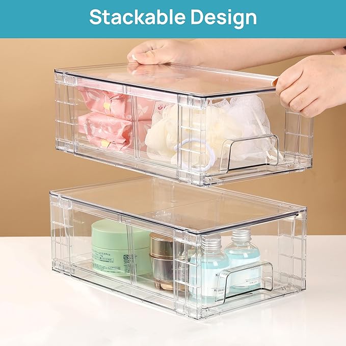 Vtopmart 10 Pack Stackable Storage Drawers, Easily Assemble Containers - Image 6