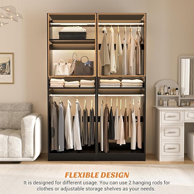 Unikito Freestanding Closet System, 25” Closet Organizer Wardrobe - Image 2
