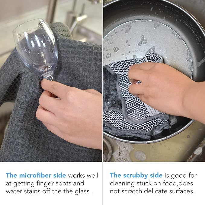 KinHwa Kitchen Washcloths for Dishes Absorbent Microfiber Dish Cloths Quick Dry - Image 5