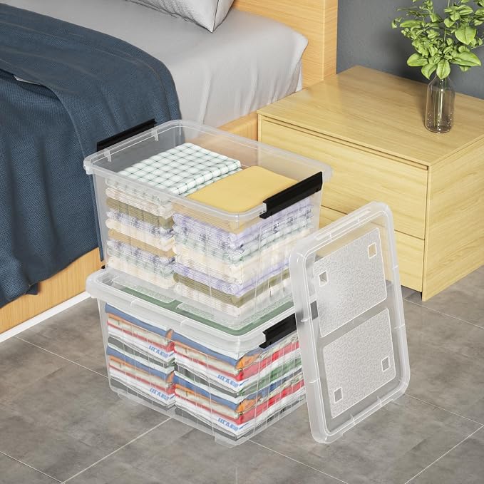 Zopnny 30 Quart Plastic Stacker Box, Large Storage Bin Container - Image 6