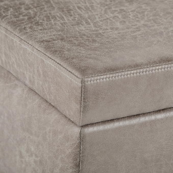 SIMPLIHOME Avalon 48 inch Wide Contemporary Rectangle Storage Ottoman Bench in - Image 7