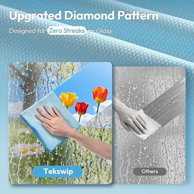 Nanoscale Microfiber Cloths 15.55”x 15.55”, Glass Window Mirror Stainless Steel - Image 2
