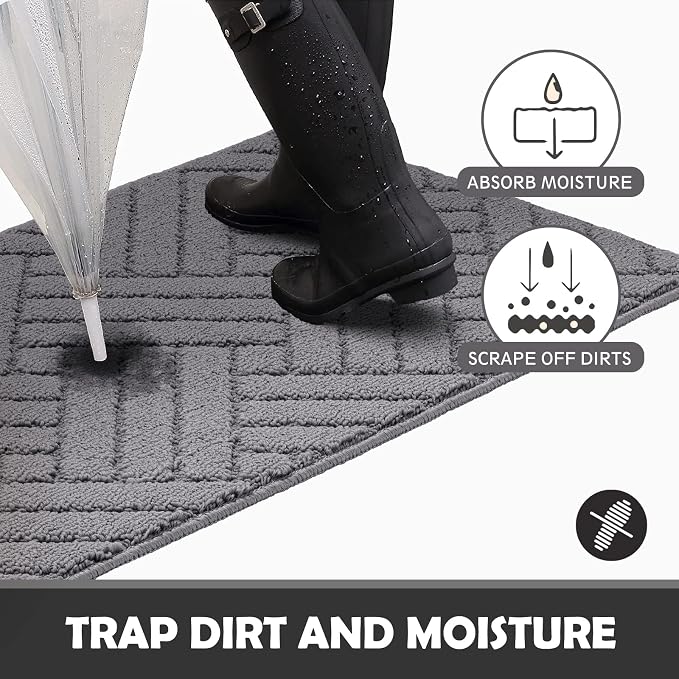 Door Mat Indoor, Non-Slip Rubber Backing Entry Rug & Door Mats, Low-Profile - Image 3