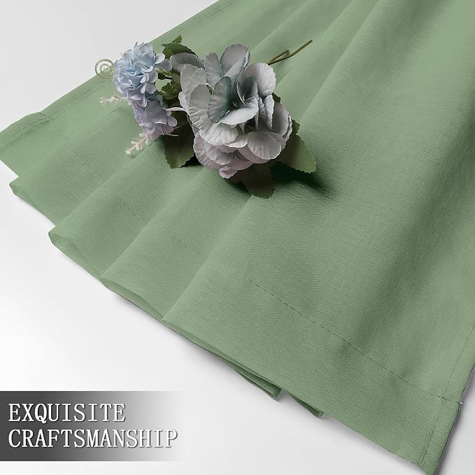 Tollpiz Short Sheer Curtains Linen Textured Bedroom Curtain Sheers Light - Image 7