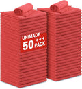 Shop Towels Rags, 50 Pack Reusable Shop Rags Bulk Microfiber Cleaning Cloth by Unimade