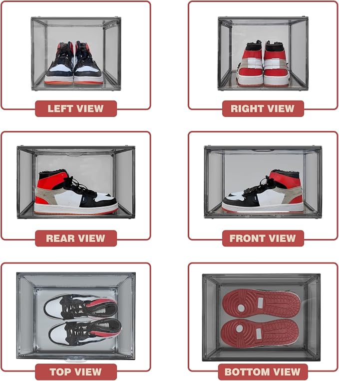 10 Pack Clear Shoe Box Shoe Storage Organizer - Image 4