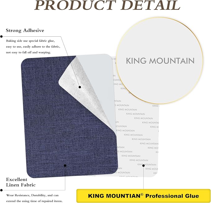KING MOUNTAIN Fine Linen Repair Patches, Self-Adhesive Linen Fabric Patches - Image 2