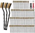 80 Pcs Mini Pure Brass Copper Wire Brush Set, Curved Handle Masonry Brush by Unknown