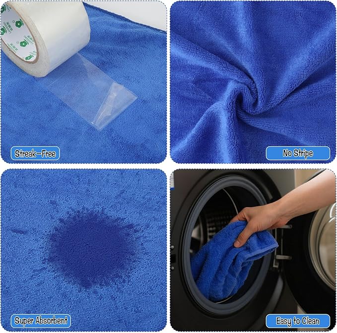 4 Pack Extra Large Microfiber Cleaning Cloths 20"x30", Lint-Free Reusable Towels - Image 5