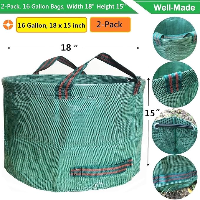Standard 2-Pack 16 Gallon Yard Lawn Garden Bags - Image 4