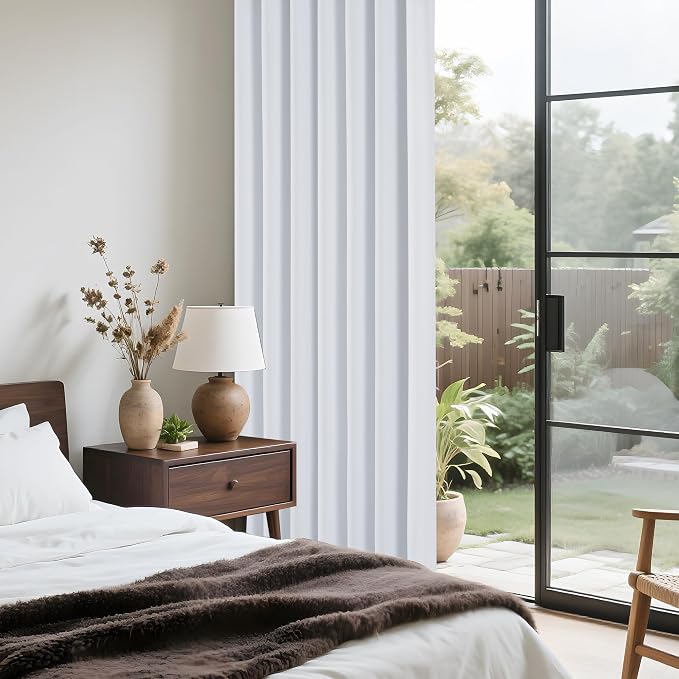 PONY DANCE White 100% Black Out Curtains 63 inch Length, Thermal Insulated - Image 6