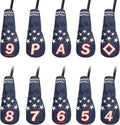 Blue and White Stars Hybrid Iron Head Covers by CRAFTSMANGOLF