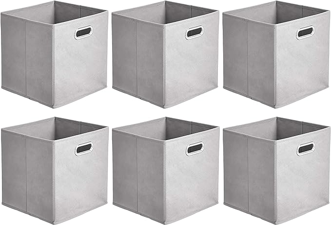 Amazon Basics Collapsible Cube Storage Organizer Bins, 10.5 x 10.5 x 11 inches by AmazonBasics