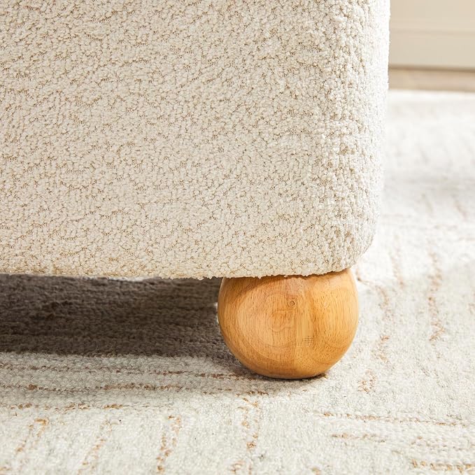 Walker Edison Linley Contemporary Small Storage Bouclé Ottoman - Image 7