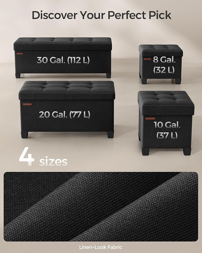 SONGMICS Storage Ottoman Bench, Foldable Foot Rest - Image 6