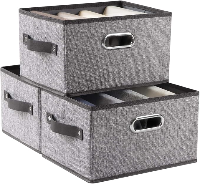 PRANDOM Fodable Storage Bins for Closet Decorative Fabric Storage Baskets Cubes by Prandom