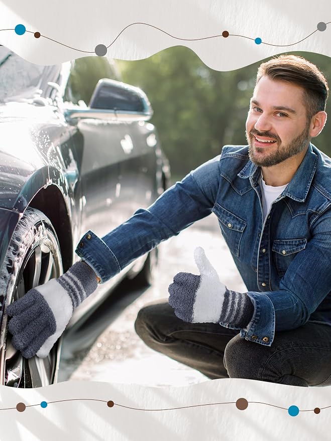 Patelai 3 Pairs Microfiber Plant Dusting Gloves Leaf Cleaning Gloves - Image 4