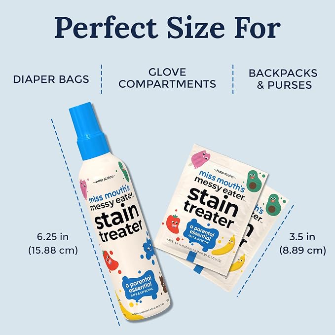 Miss Mouth's Messy Eater Stain Treater Spray - 4oz & 10 Wipes Stain Remover - - Image 8
