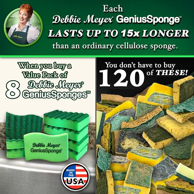 Debbie Meyer GeniusSponges-8 Scrubber Sponges - Image 3