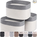 CHAT BLANC Cotton Rope Baskets for Organizing | Storage Baskets for Shelves | by CHATBLANC