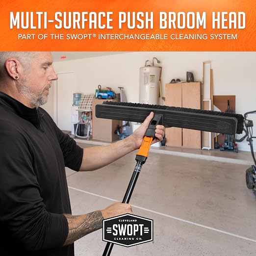 SWOPT 24” Standard Multi-Surface Push Broom Head — Indoor and Outdoor Push - Image 5