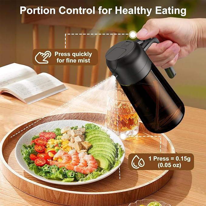 2-in-1 Glass Oil Dispenser & Sprayer - 16oz/470ml Leakproof Olive Oil Sprayer - Image 4