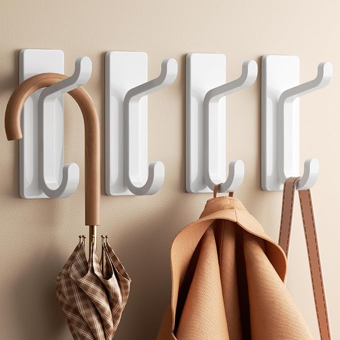 12 Pack Wall Hooks for Coat and Towel: 13LB Adhesive Door Hanger Stick on - Image 6