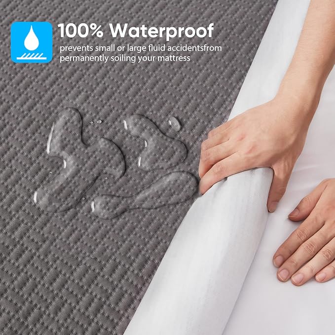 Hanherry 100% Waterproof Mattress Protector King Size - Image 3