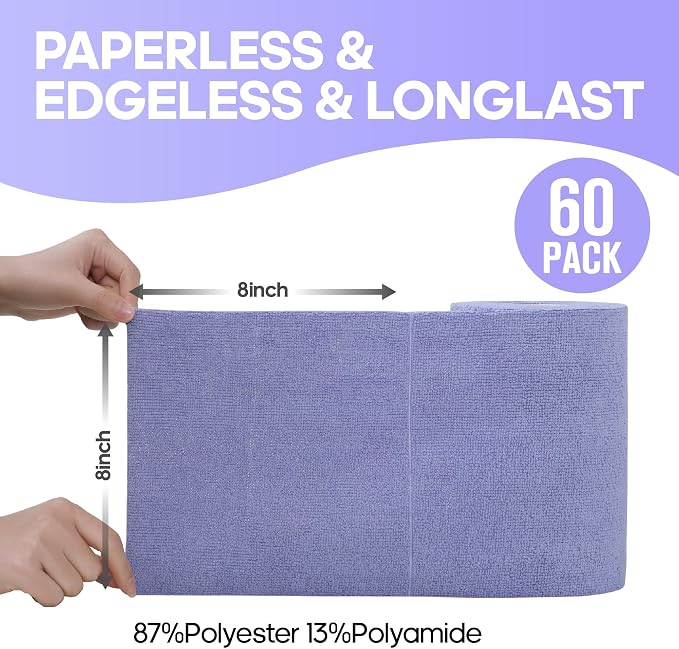 Fantasticlean Microfiber Cleaning Cloth Roll -60 Pack, Tear Away Paperless - Image 8