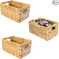 Set of 3 Water Hyacinth Storage Baskets – Wicker Baskets by M4DECOR