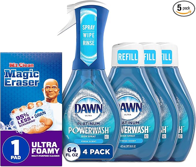 Bundle of Dawn Platinum Powerwash Dish Spray, Dish Soap, Fresh Scent Bundle by Dawn