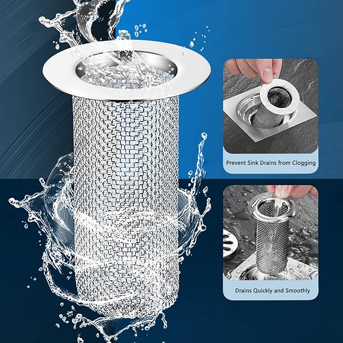 Resdenio Bathroom Sink Drain Strainer Stainless Steel, 2 Pack Floor Drain - Image 4
