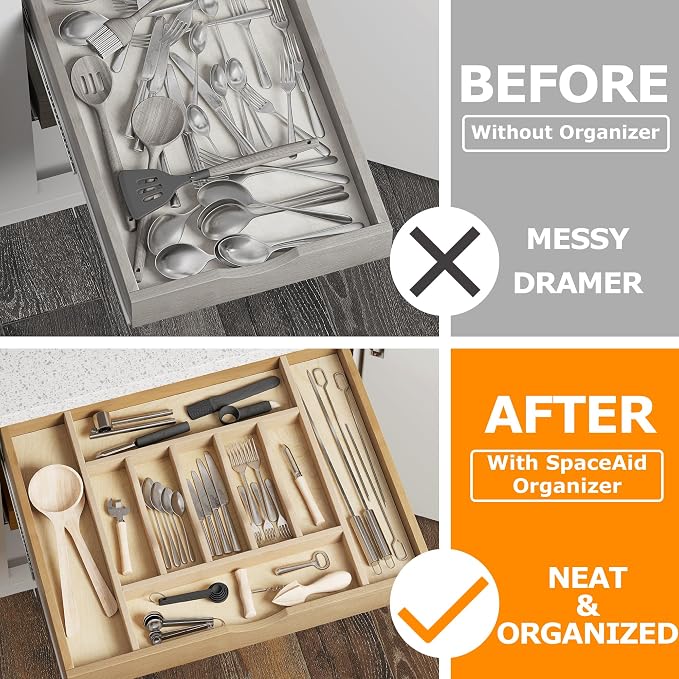 WelFurGeer Premium Wooden Silverware Organizer - Image 3