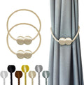 Hion Magnetic Curtain Tiebacks Beige 2pcs, Curtain Tiebacks Buckles Holdbacks by Hion