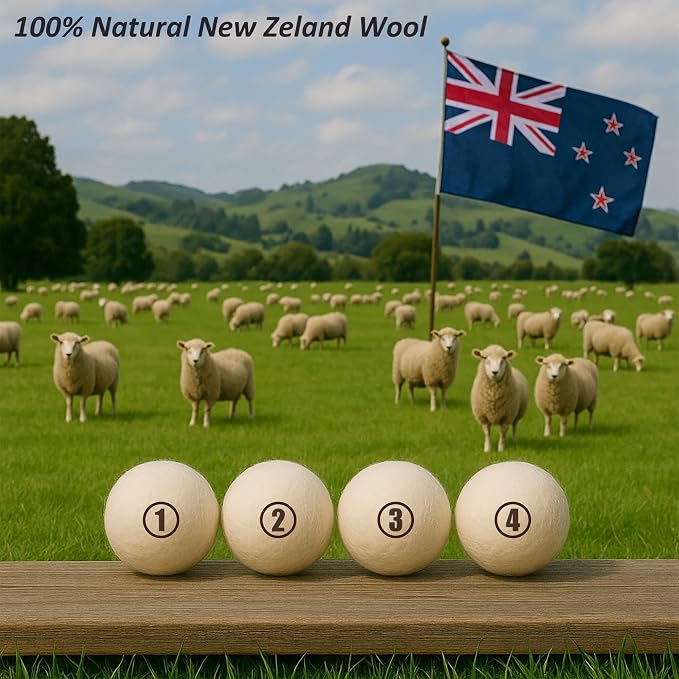 Sheep Wool Dryer Balls 4 Pack XL Premium Natural Fabric Softener, Reusable - Image 7