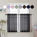 Aiyufeng Black Sheer Curtains Tiers 36 Inch Length 2 Panels Set, Airy by Aiyufeng