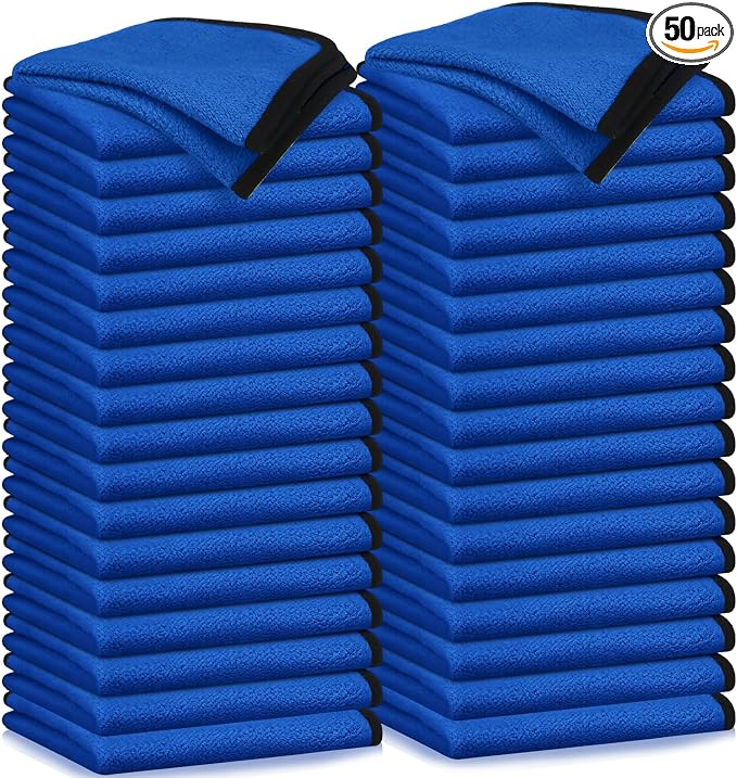 Tallew 50 Pcs Microfiber Towels 16 Inch x 16 Inch Microfiber Cloth Car Drying by Tallew