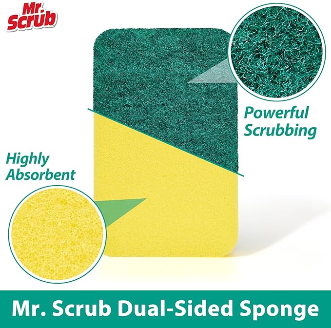 Sponges Kitchen Scrub Dish Sponge Scouring Pad, 36 Pack Cleaning Brush Scrubber - Image 3