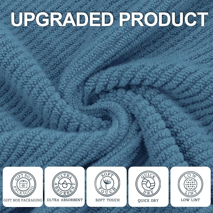 Blue Washcloths 6 Pack, Wash Cloths - Image 2